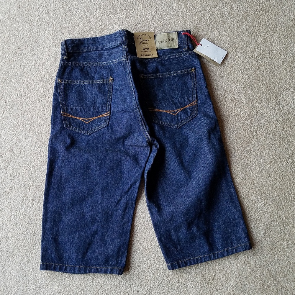 Men’s Springfield Dark Blue Denim Bermuda Shorts from England NWT